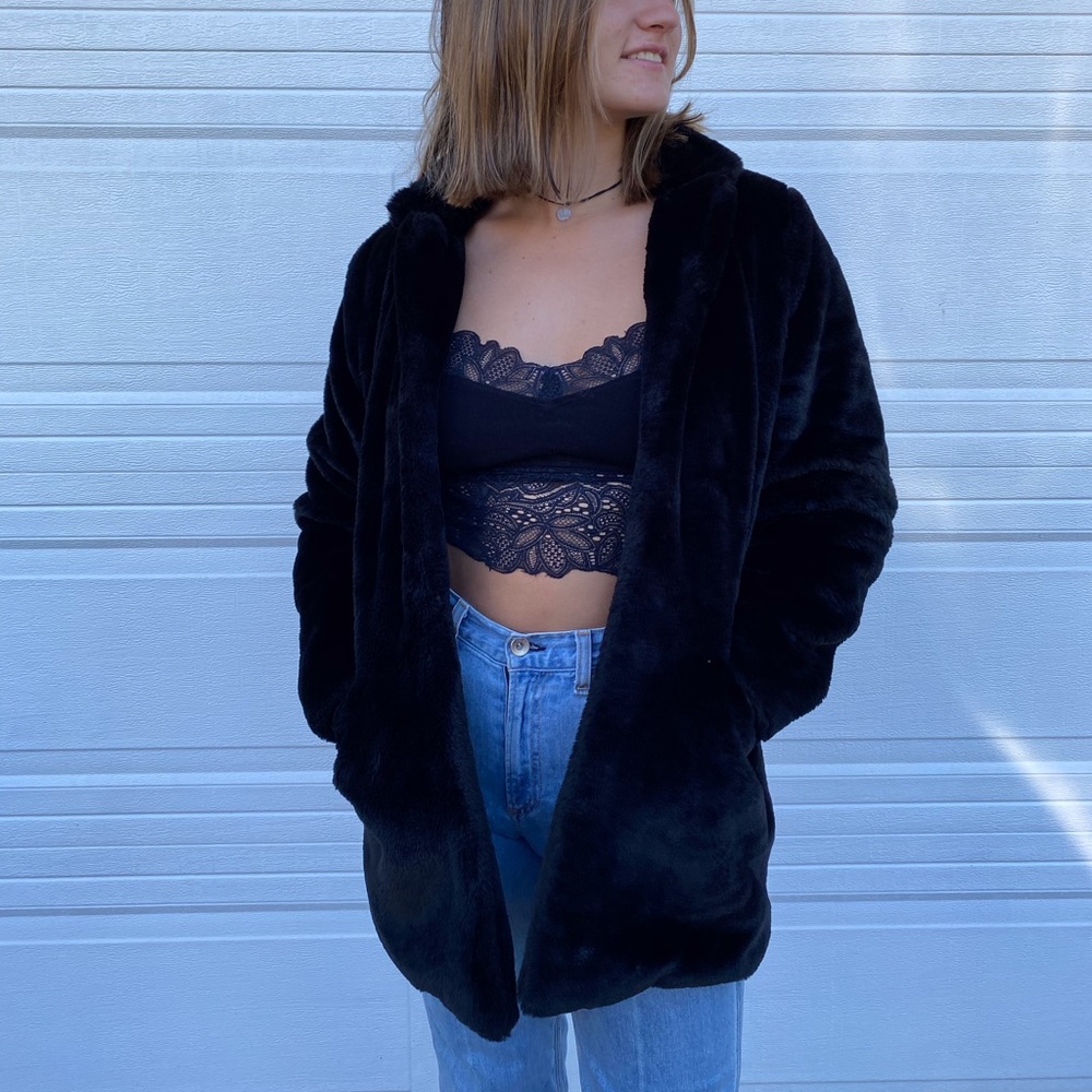 Black fuzzy jacket